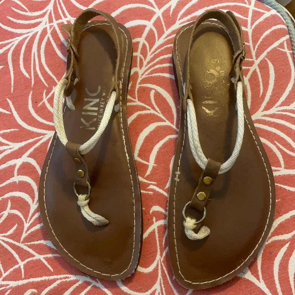 Handmade in Key West Florida Kinc Sandals Shoes 8
